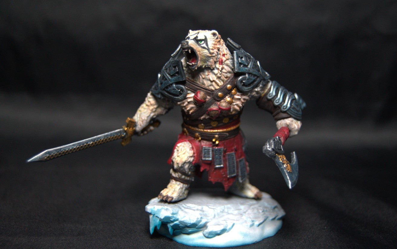 Polar bear vanguard miniature hand painted to display level