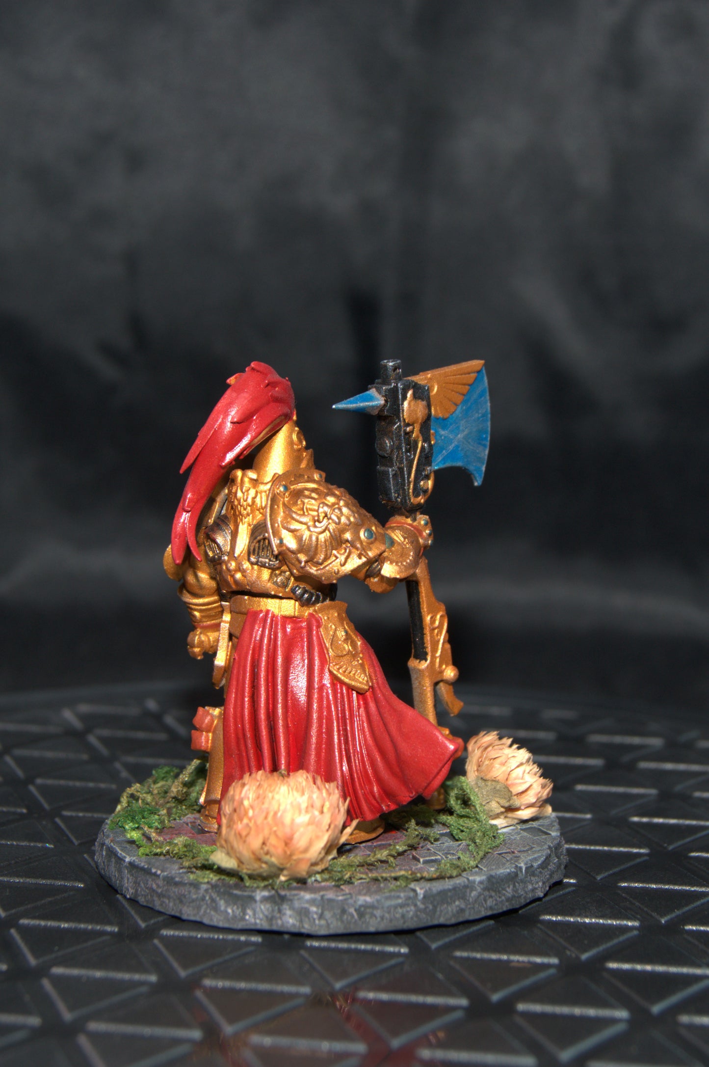 Golden space warrior Adept Custode fan art hand painted miniature display quality