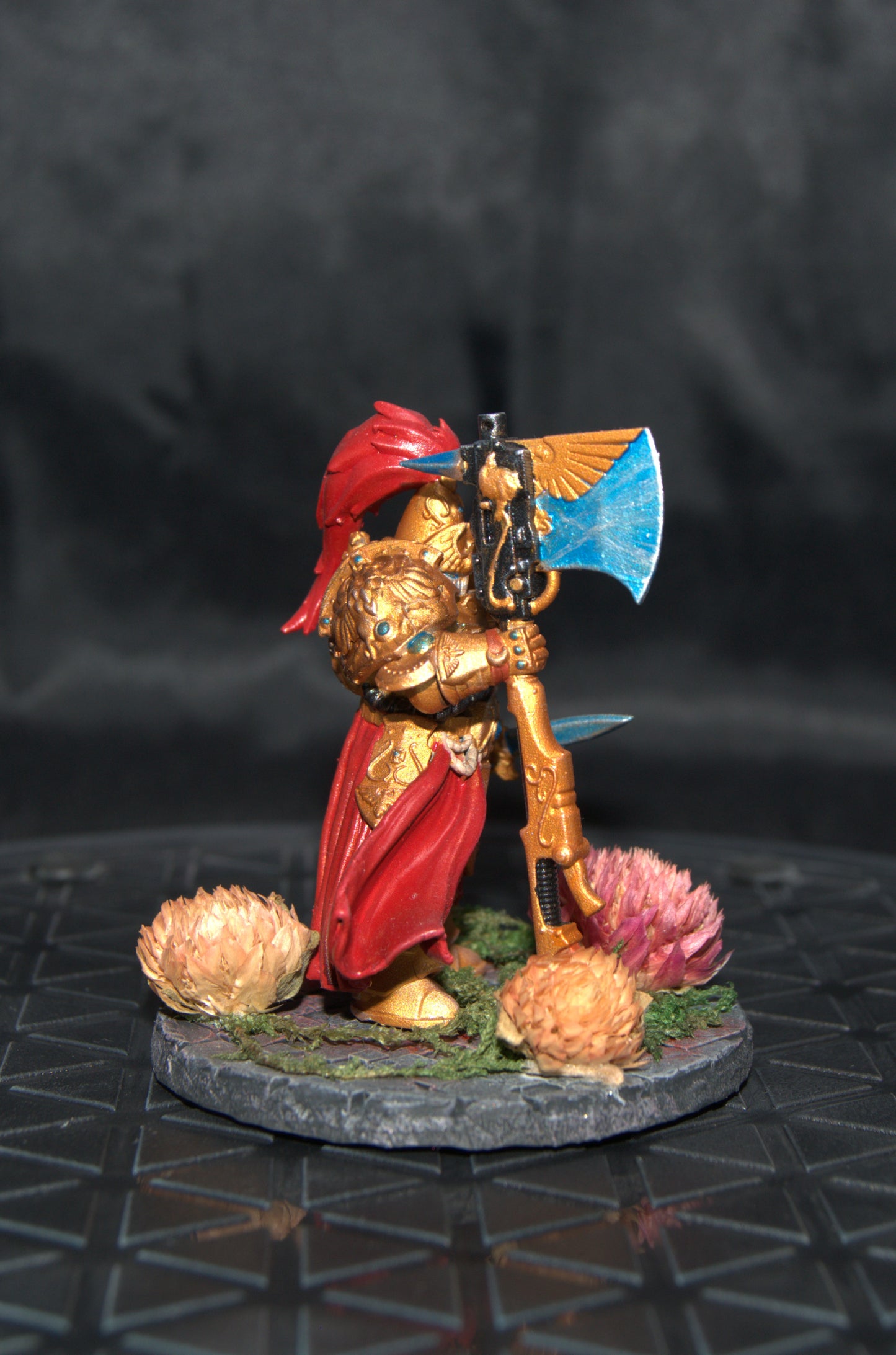 Golden space warrior Adept Custode fan art hand painted miniature display quality