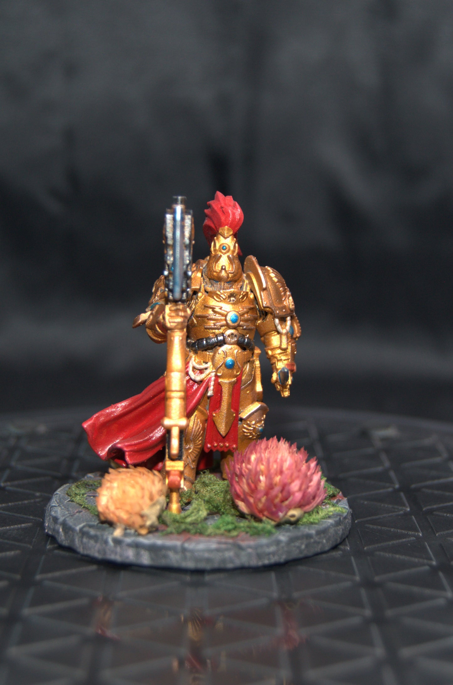 Golden space warrior Adept Custode fan art hand painted miniature display quality