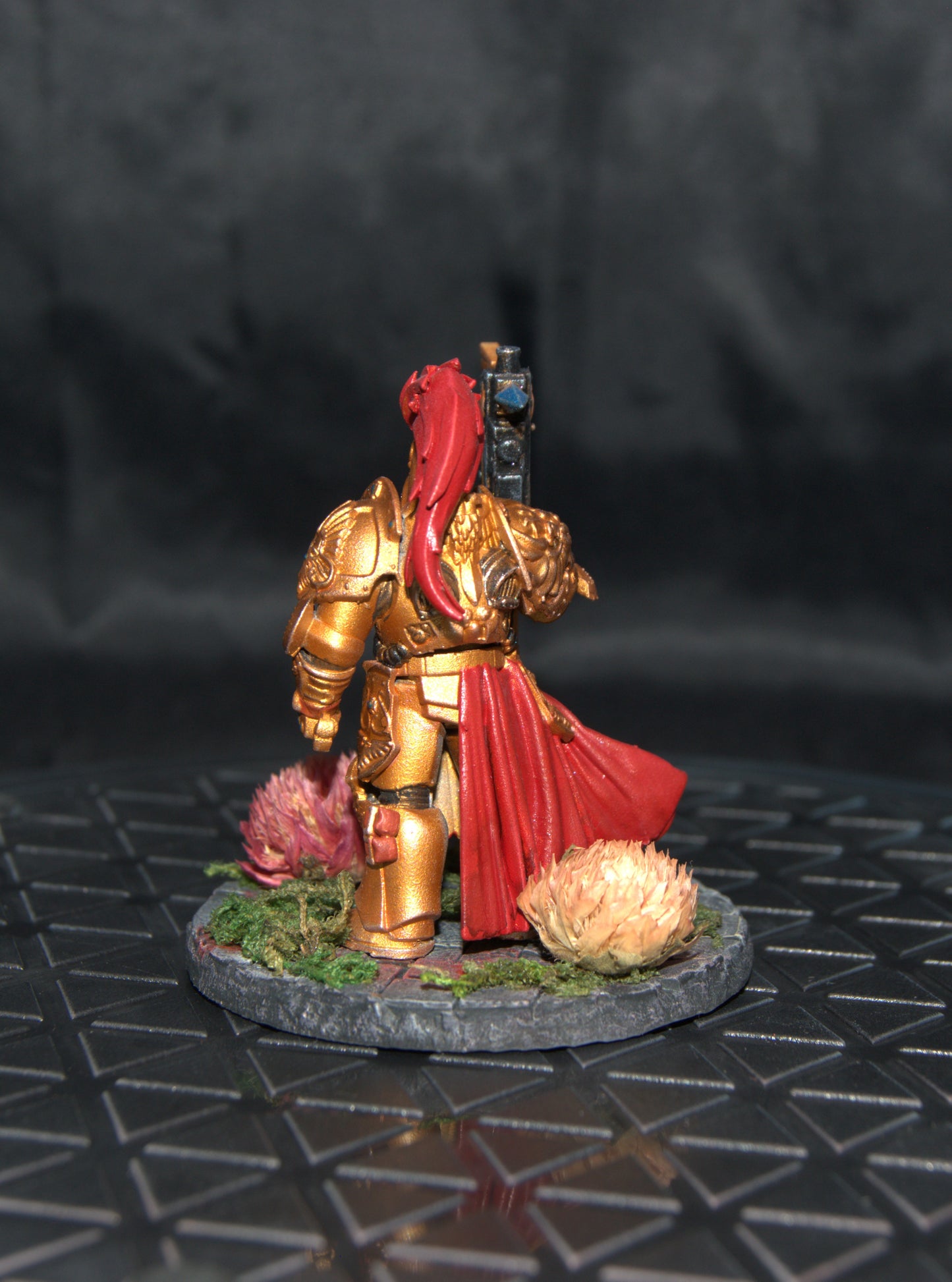 Golden space warrior Adept Custode fan art hand painted miniature display quality