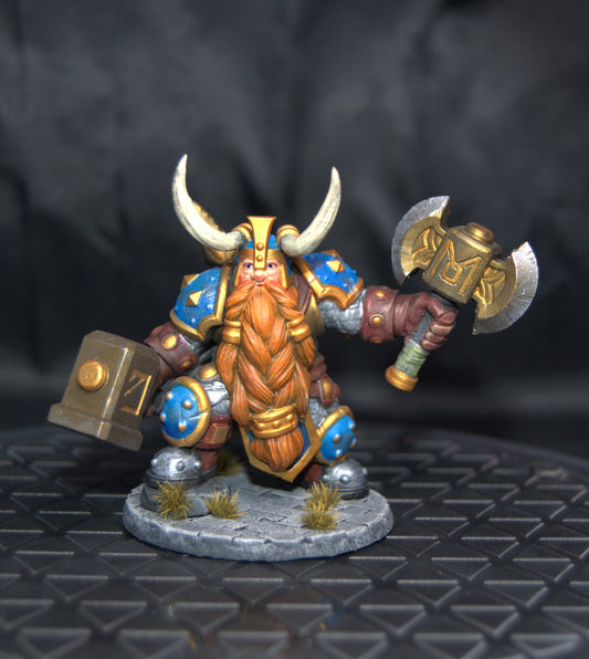 Muradin Bronzebeard Warcraft 3 fan art hand painted model to display quality