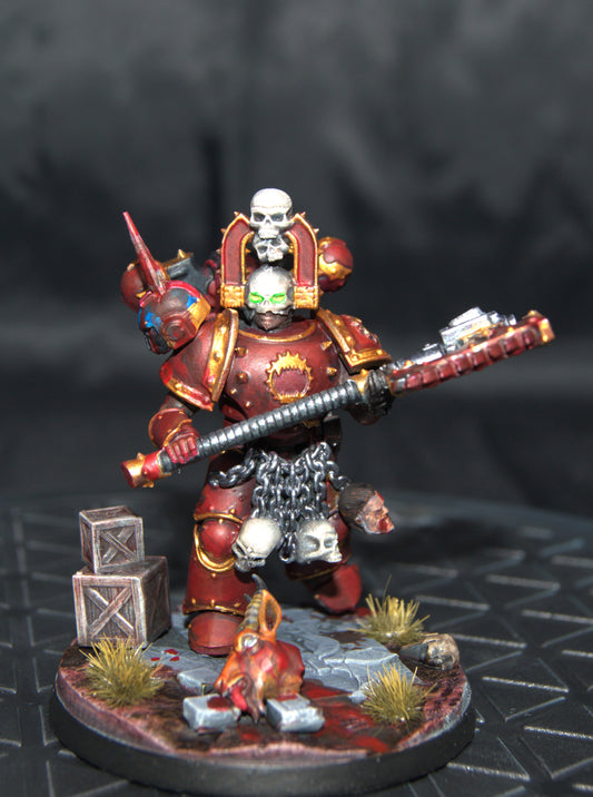 Champion warrior Khorne Berserker fan art custom, unique piece, hand painted to display quality, miniature