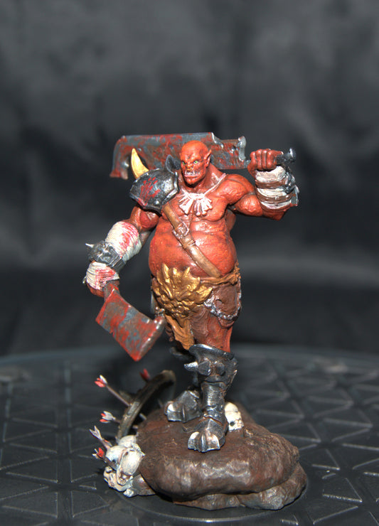 Red Orc / Ork miniature hand painted to display quality